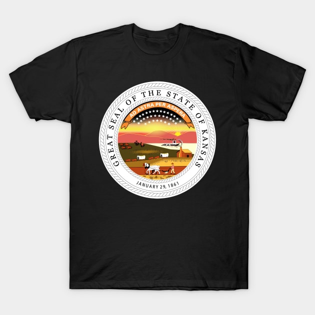 Seal of Kansas T-Shirt by Flags of the World